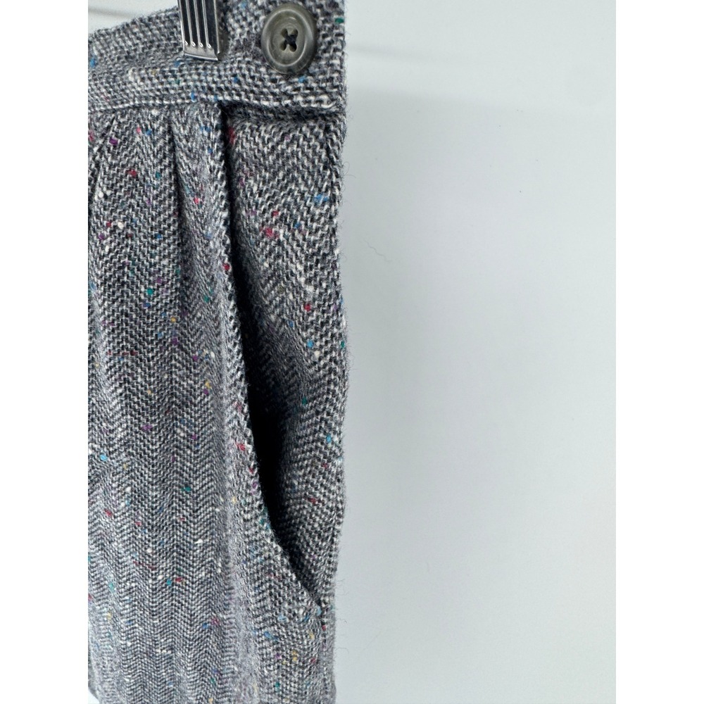 Vintage Pendleton Grey Herringbone Wool Confetti Tweed Pencil Skirt Size 12 USA - Picture 3 of 6